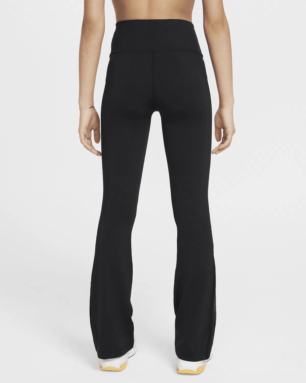 Детские леггинсы Nike One Dri-FIT с расклешенным низом, Black/White — фото 2