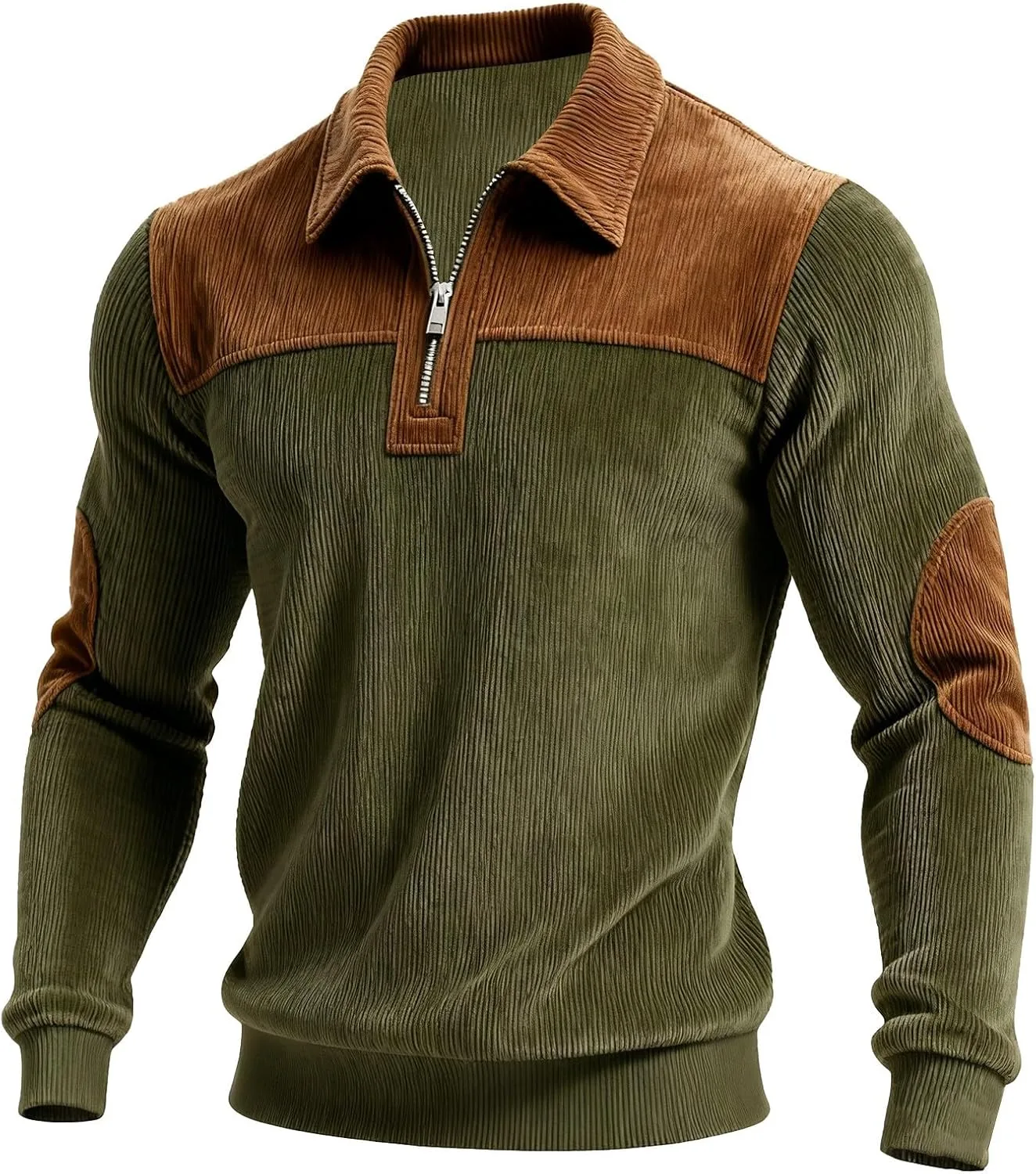 

Мужской пуловер из вельвета Big and Tall с флисовой подкладкой и цветными блоками