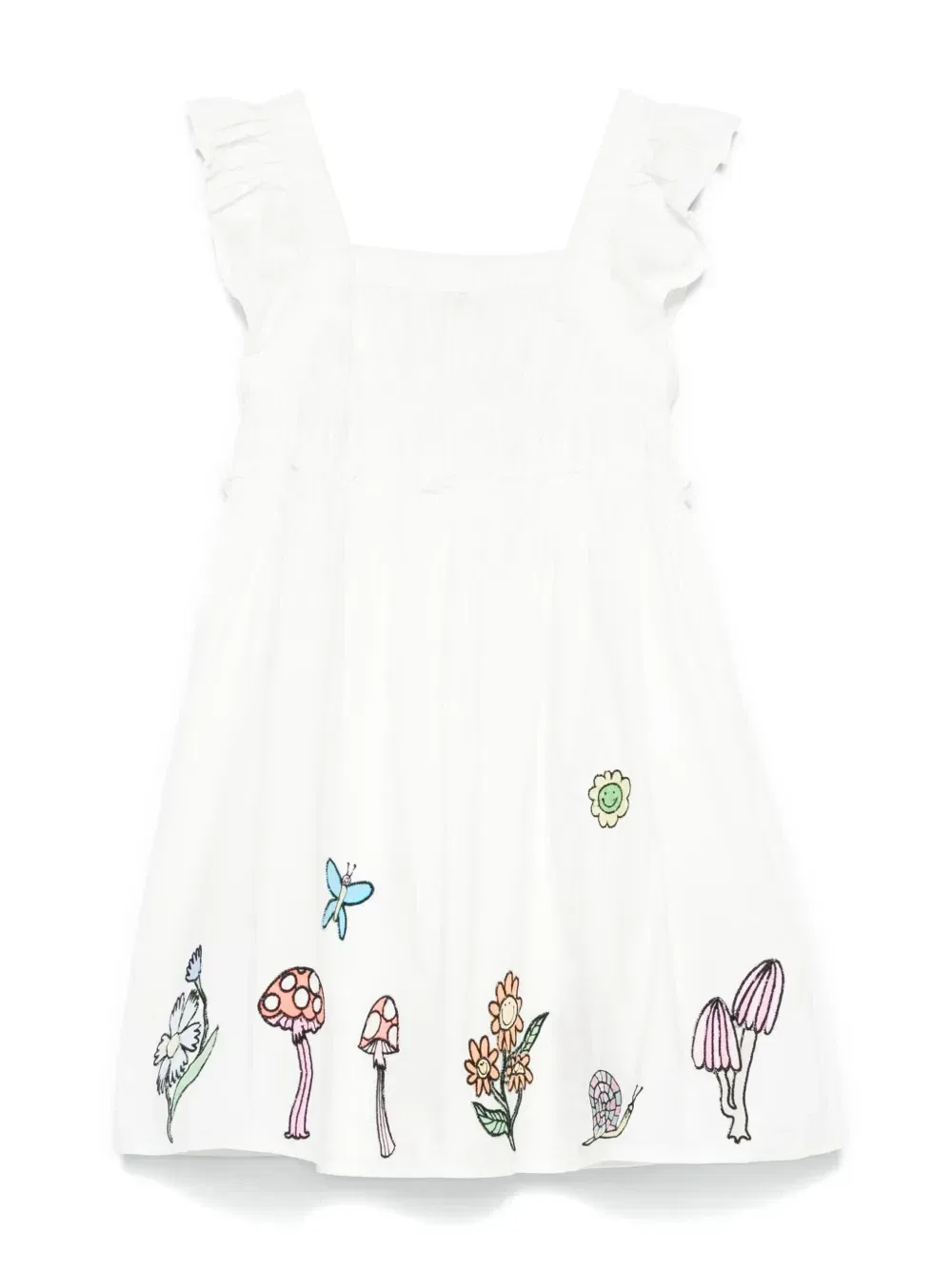 Платье с вышивкой Stella McCartney Kids, белый — фото 2