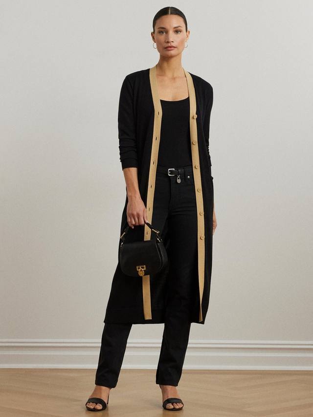 

Кардиган Lauren Hejaji с цветовым контрастом Ralph Lauren, Black/Birch Tan