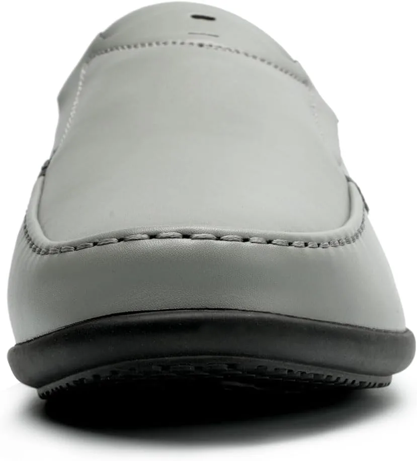 Мужские слипоны-лоферы, ручная работа, кожаные тапочки, дышащие, удобные, мягкие, с ручной прошивкой, без каблука, повседневная обувь для мужчин LUODENGLANG, серый