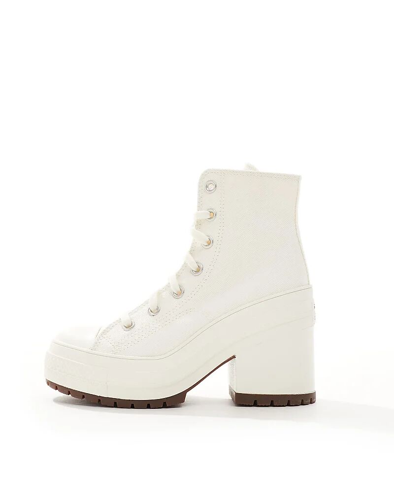 Ботинки Converse Chuck Taylor 70's Hi Deluxe на каблуке белого цвета — фото 2