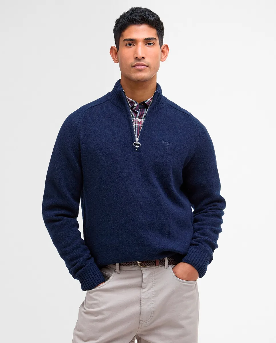 

Мужской джемпер с половинной застежкой-молнией Barbour, синий