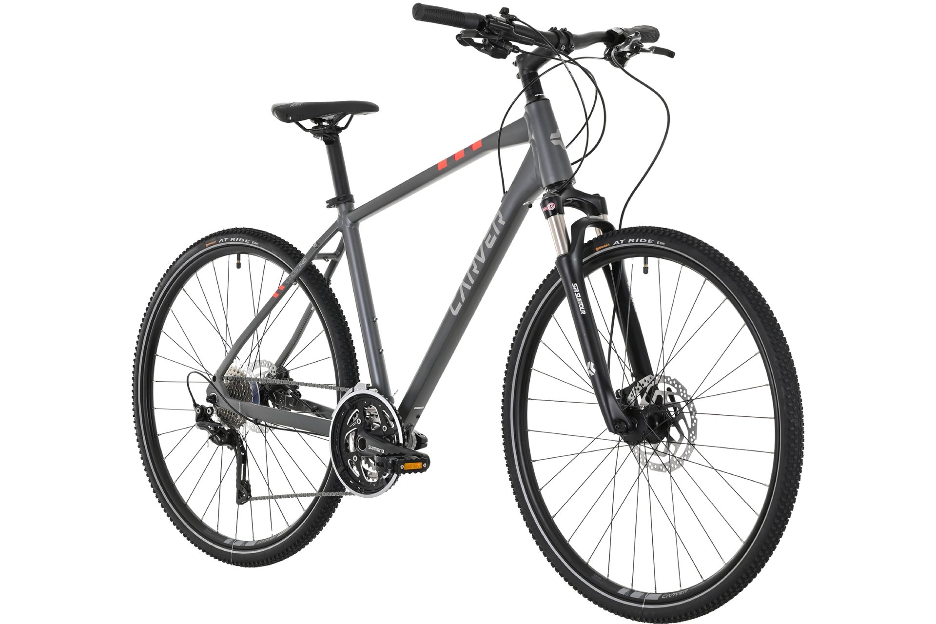 Кроссовый велосипед Carver Cinos 140 - 28 дюймов - Diamant - 2024, цвет Grau|anthracite silver neonred — фото 2