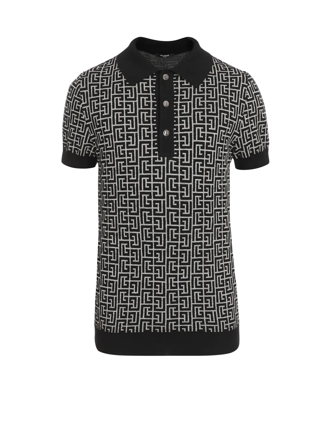

Поло с монограммой BALMAIN, черный