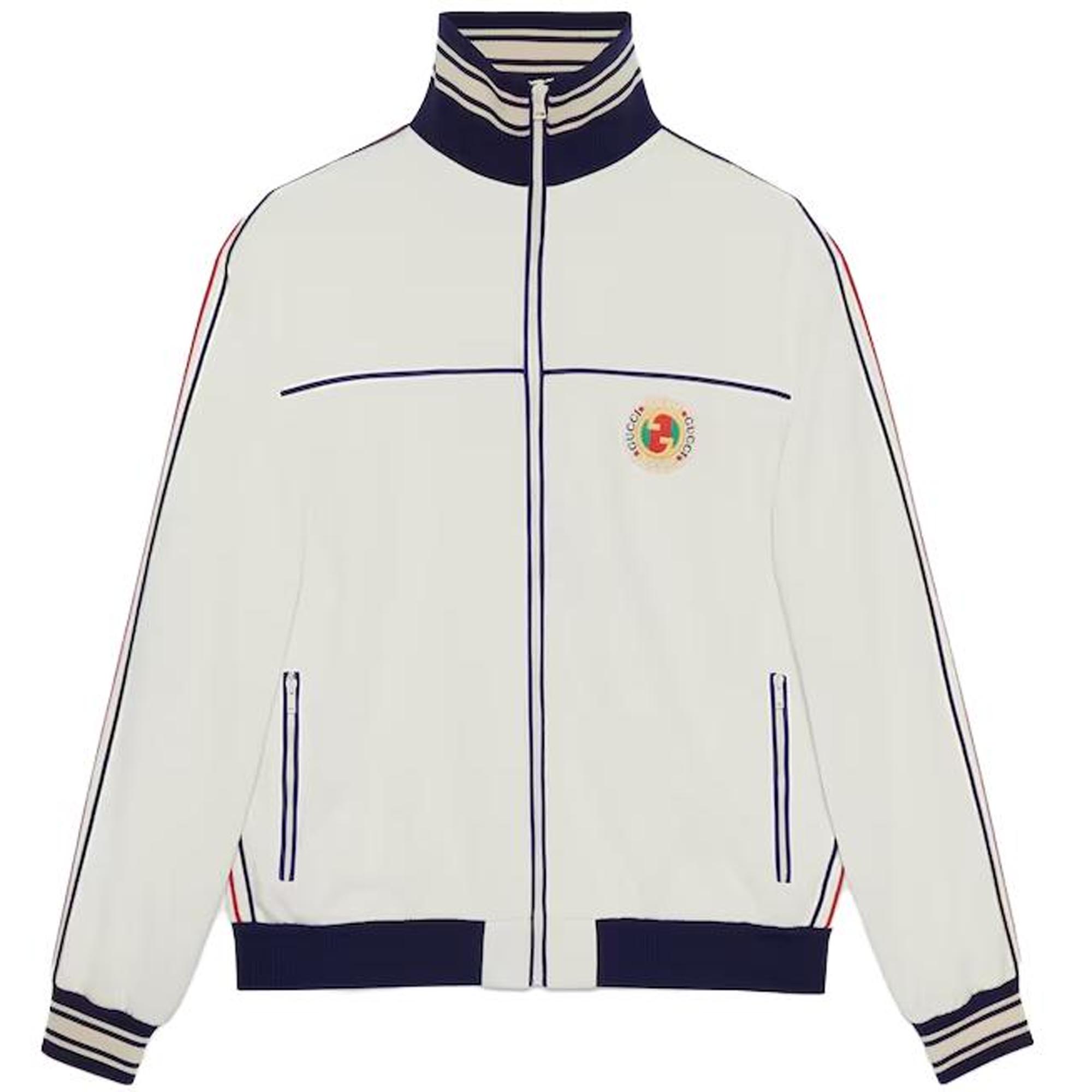 

GUCCI Куртка спортивная с полосками на молнии, Gray White