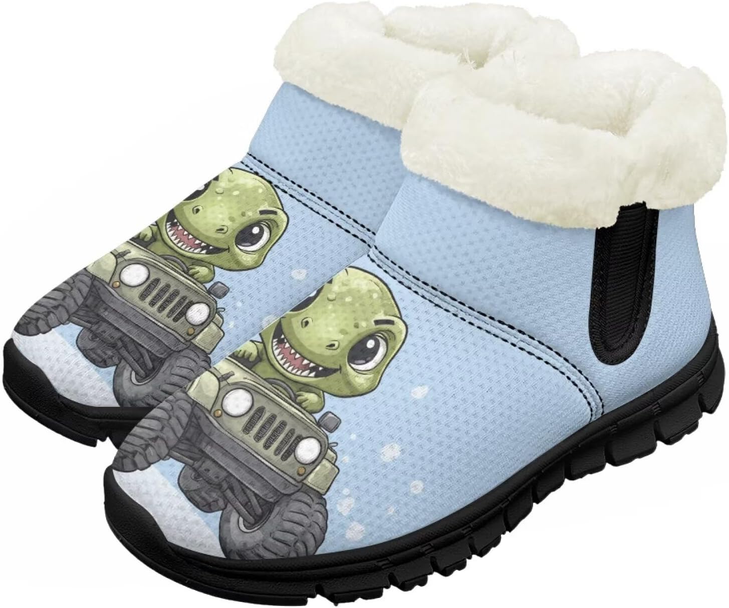 

Девочки Мальчики Зимние Сапоги Сноубутсы для Малышей Теплая Обувь с Меховой Подкладкой Модные Ботильоны Нескользящая Обувь Chririnla, Cartoon Dinosaur
