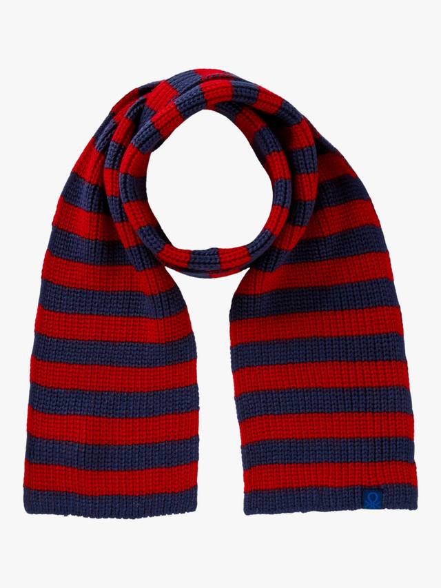 

Детский вязаный полосатый шарф Benetton, Blue/Red