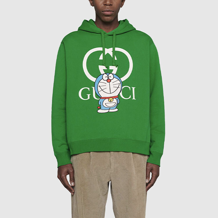 Doraemon X Толстовка унисекс зеленая Gucci, зеленый — фото 3