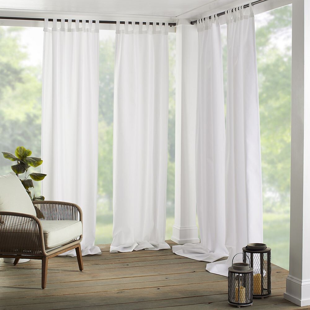 

Elrene Home Fashions Matine однотонная занавеска для дома и улицы, белый