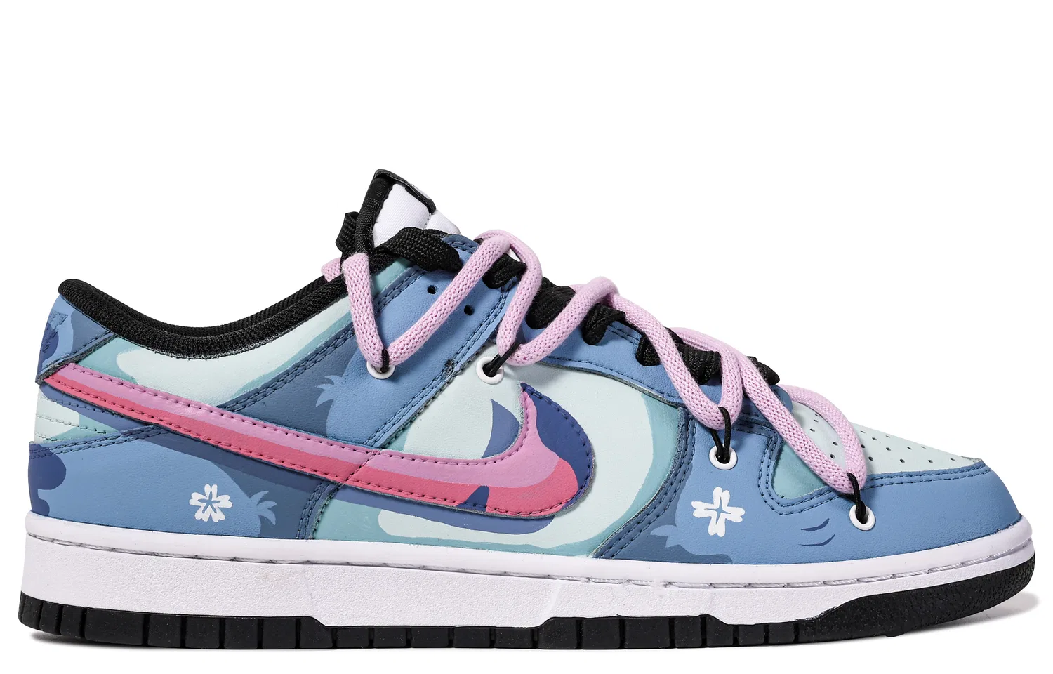 Кроссовки скейтбординговые Nike Dunk Low Custom Royal Blue — фото 4