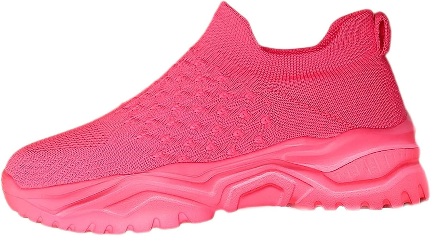 

Прогулочные кроссовки для мужчин и женщин, легкие, дышащие, вязаные, для бега, спорта, работы, тренажерного зала, модные, без шнурков, спортивные Movnebyro, розовый