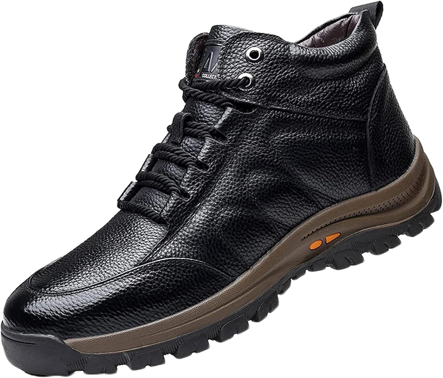 

Зимние мужские снежные ботинки Yiozoi, кожаные ботинки, повседневная комфортная обувь с высоким голенищем, ветронепроницаемые ботинки для ходьбы, черный