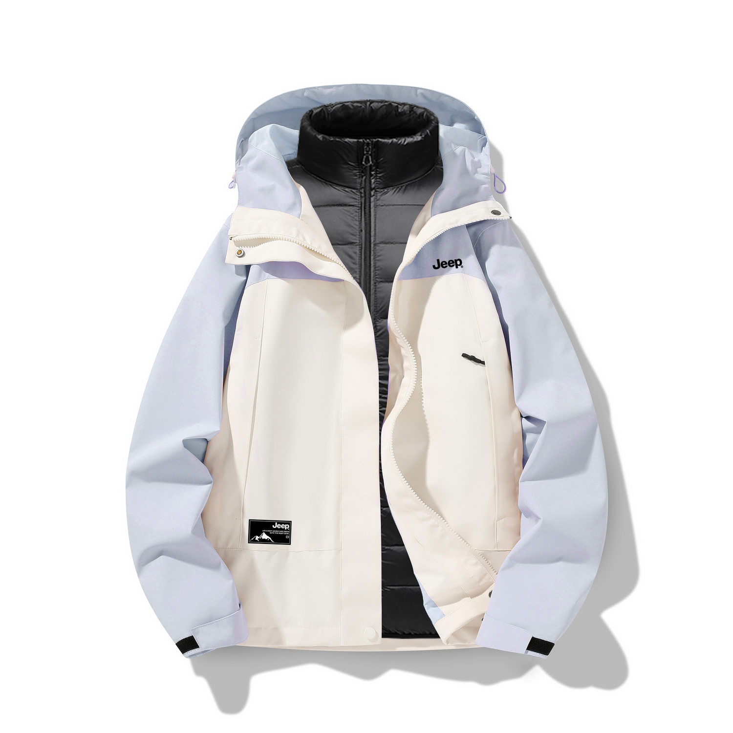 

Куртка Wrangler Unisex Hooded Fleece lined Workwear Jeep, светло-синий[upgraded down liners]