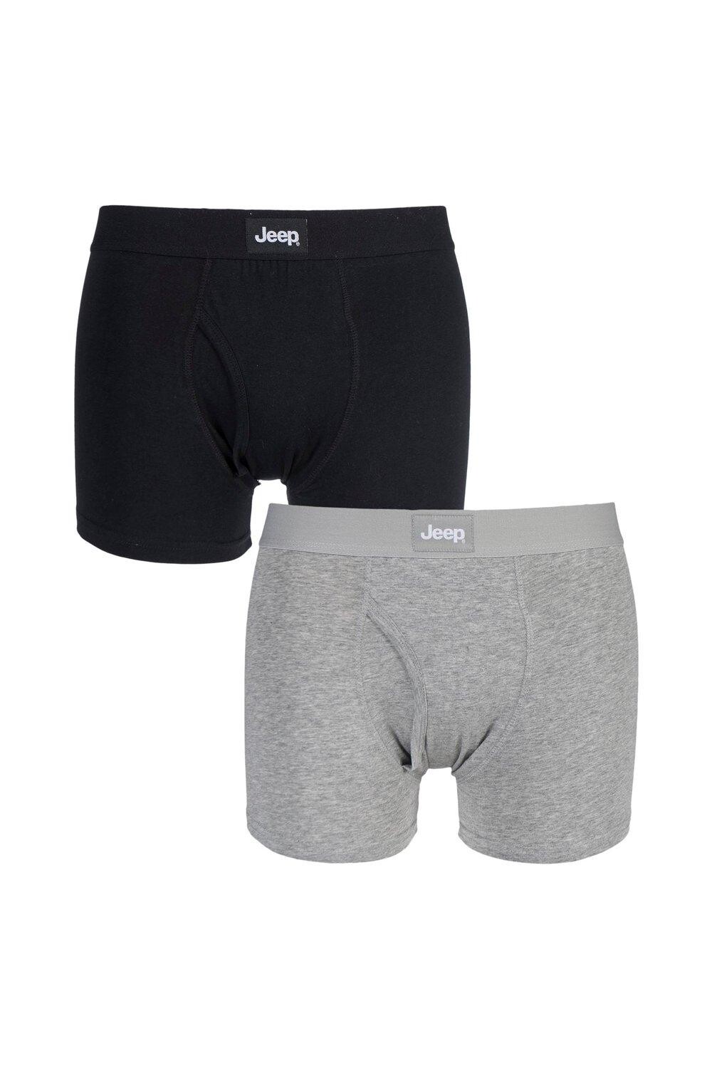 

Комплект из 2 хлопковых боксеров-боксеров без принта с вырезом под ключ Jeep, серый
