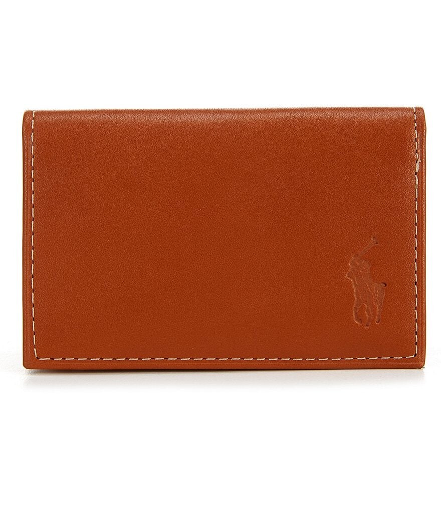 

Кошелек для карт Polo Ralph Lauren из полированной кожи, коричневый