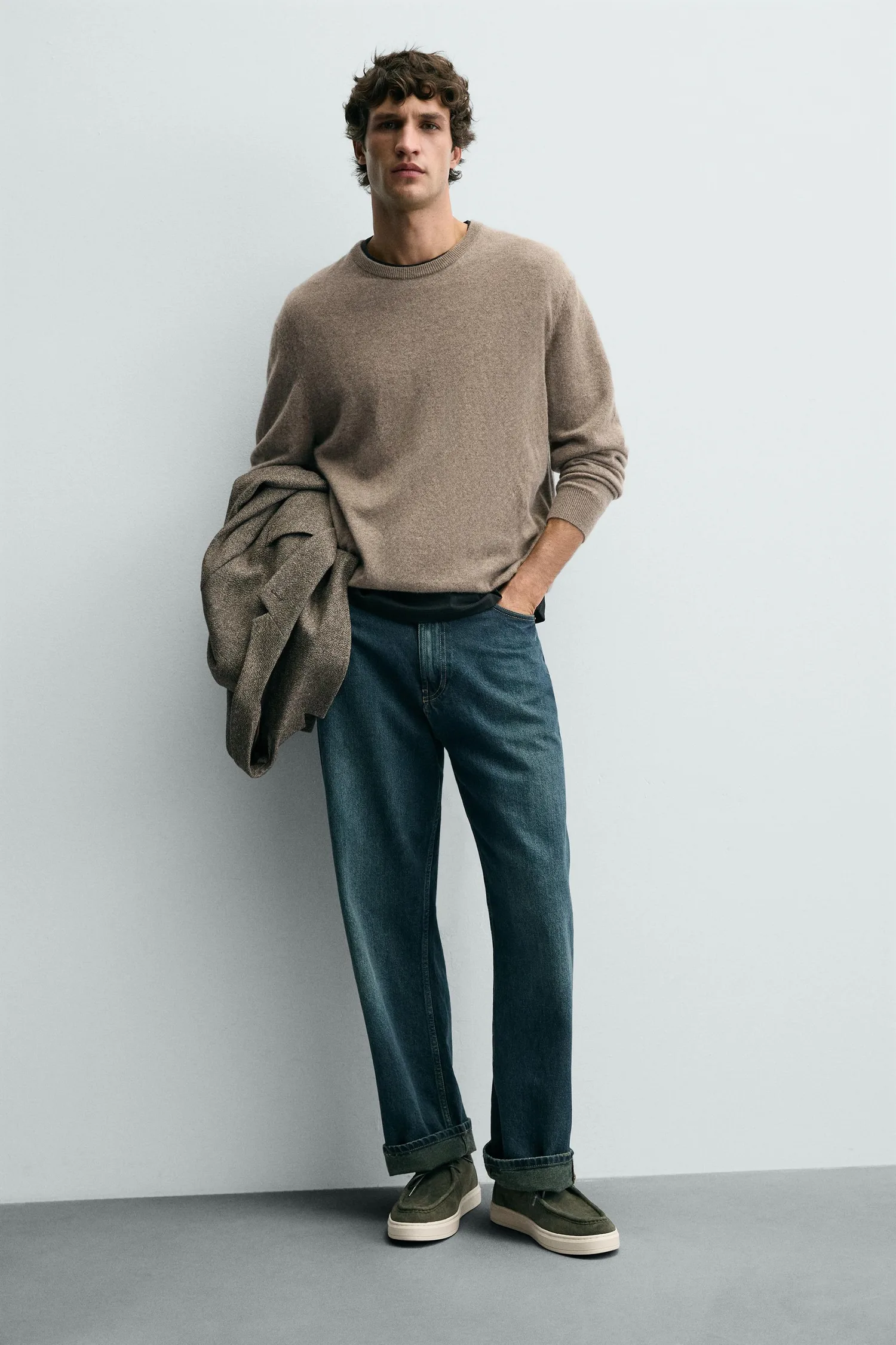 Повседневные кожаные туфли Zara, зеленый — фото 2