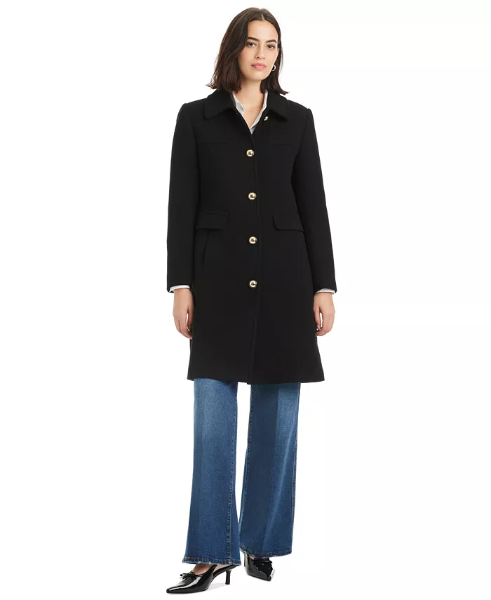 

Женское однобортное пальто kate spade new york, черный