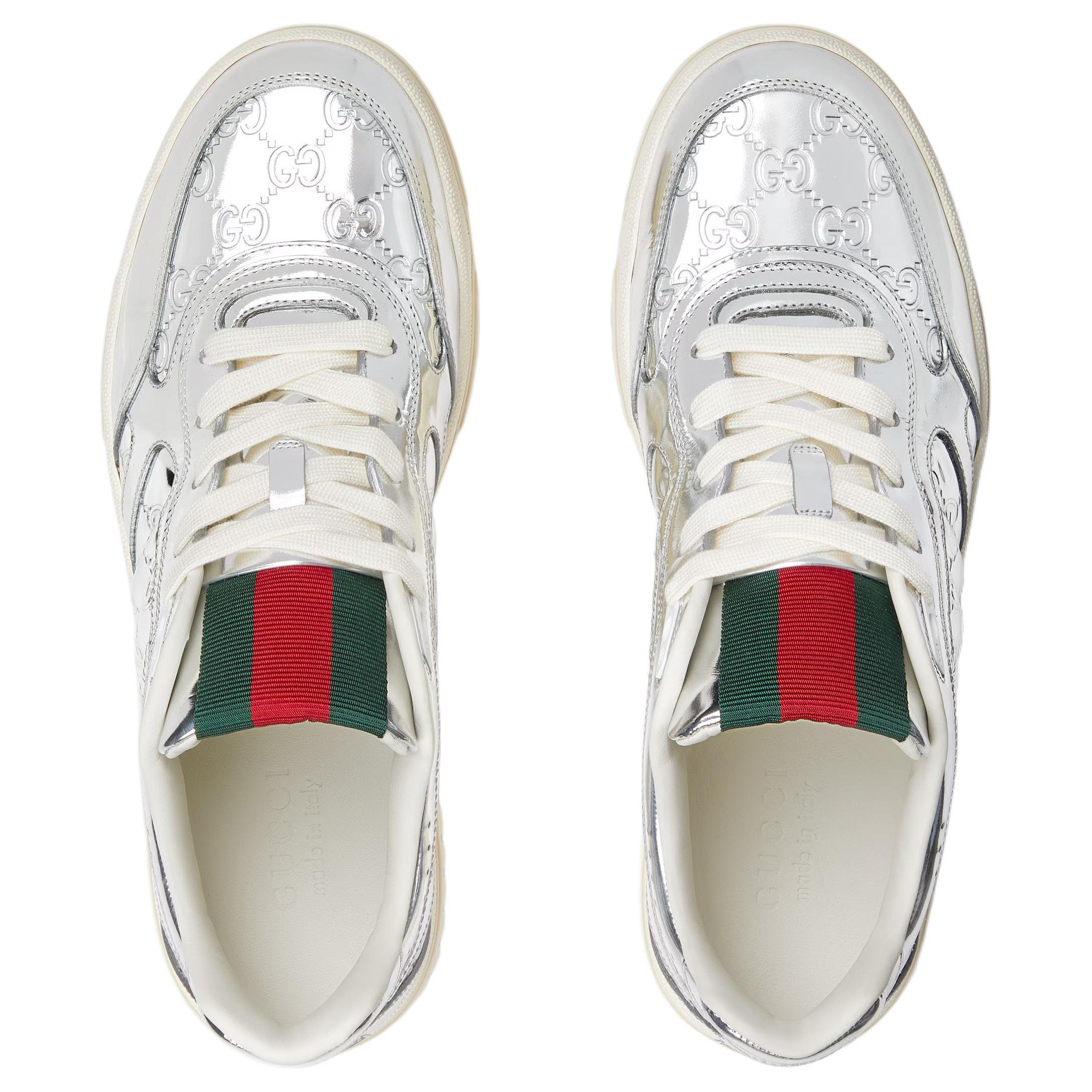 Re Web Кроссовки для скейтбординга мужские низкие серебристые GUCCI — фото 3