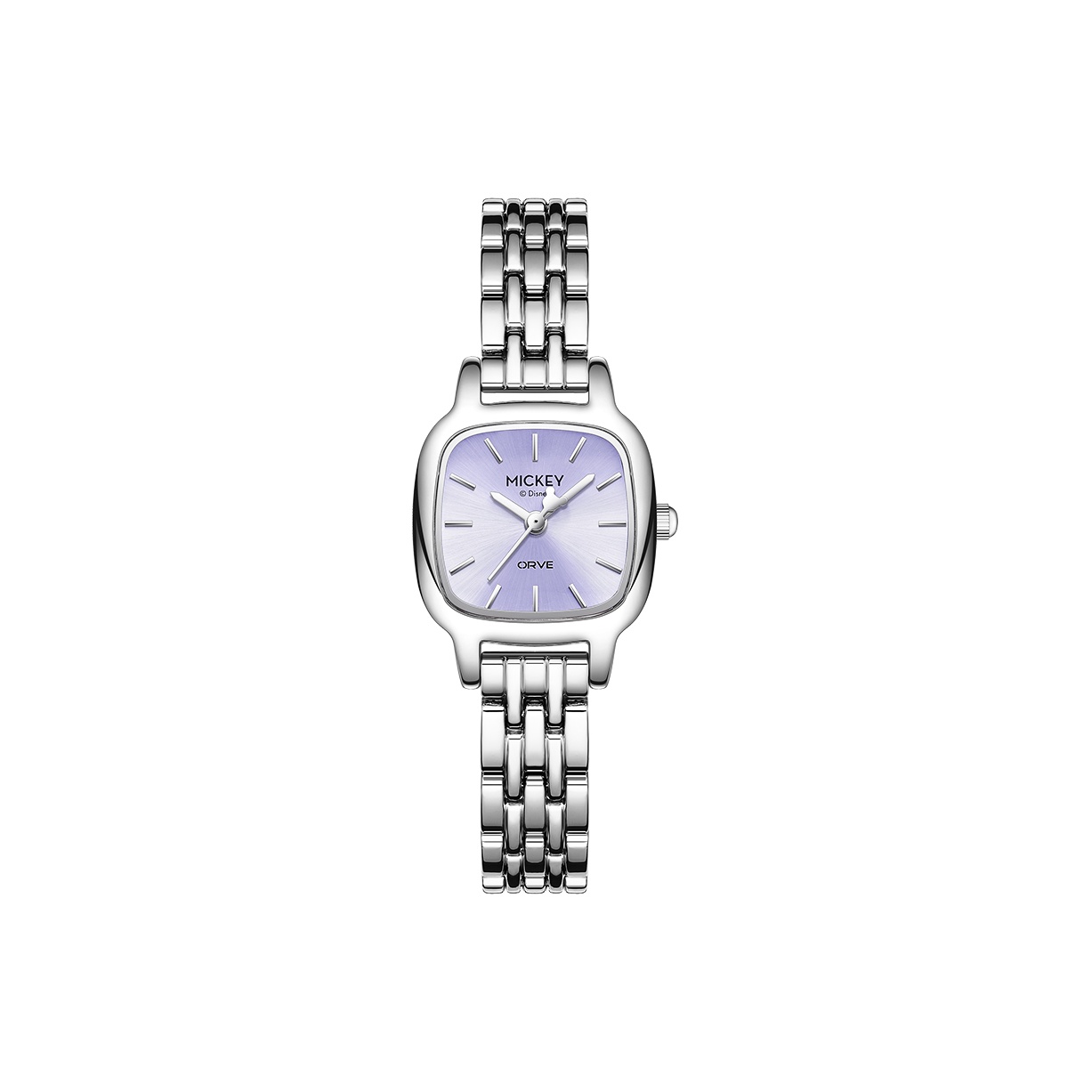 

Disney Часы Luxury Small Sugar Cube Quartz Movement Alloy Strap Watch Women's Watch Silver Dial, Taro Purple