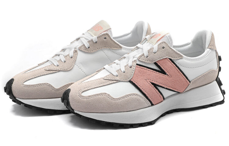 Кроссовки New Balance 327 женские, белый с розовым — фото 2