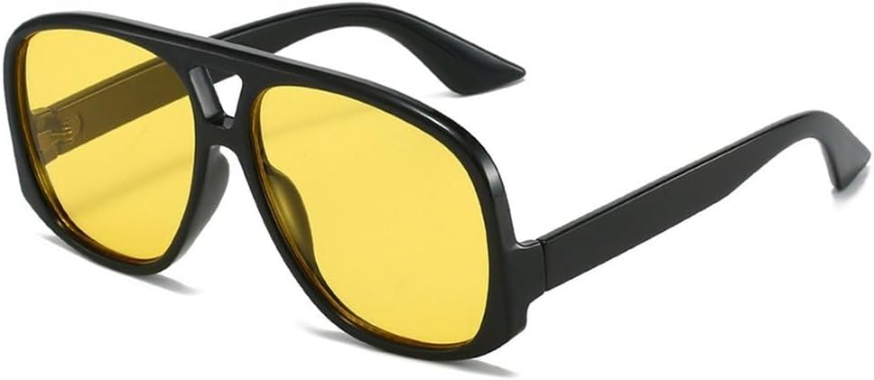 

Женские солнцезащитные очки-пилот с двойной перемычкой большого размера, модные градиентные очки с защитой от УФ-излучения UV400. Мужские солнцезащитные очки в трендовом зелено-розовом цвете SKFGNX, Black Yellow