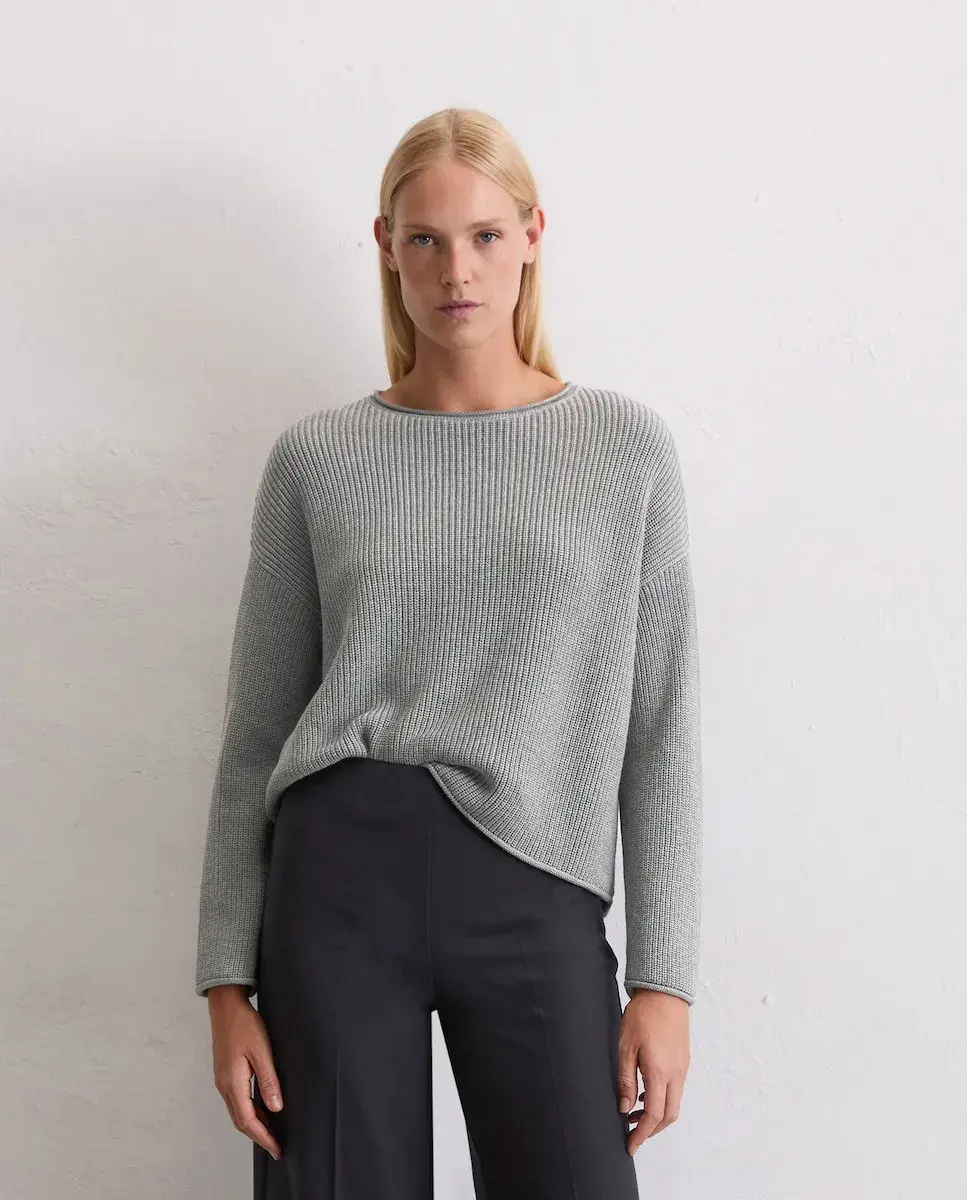 

Женский свитер оверсайз DfC из органического хлопка плотного переплетения MARC O'POLO, серый