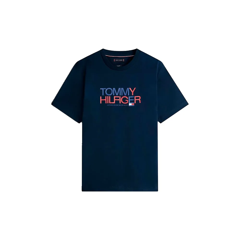Футболка с коротким рукавом Tommy Hilfiger Brand Love Big Text, синий — фото 3