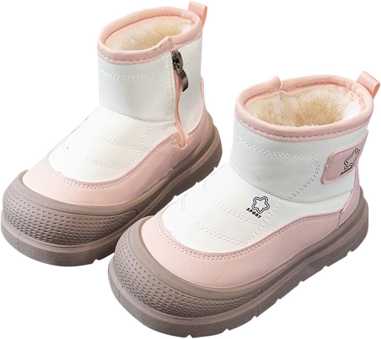 

Детские зимние сапоги для девочек с утеплителем из меха, короткие ботинки, теплые, водонепроницаемые, с рифленой подошвой, для улицы, для детей 3-11 лет Zzalalana, Pink