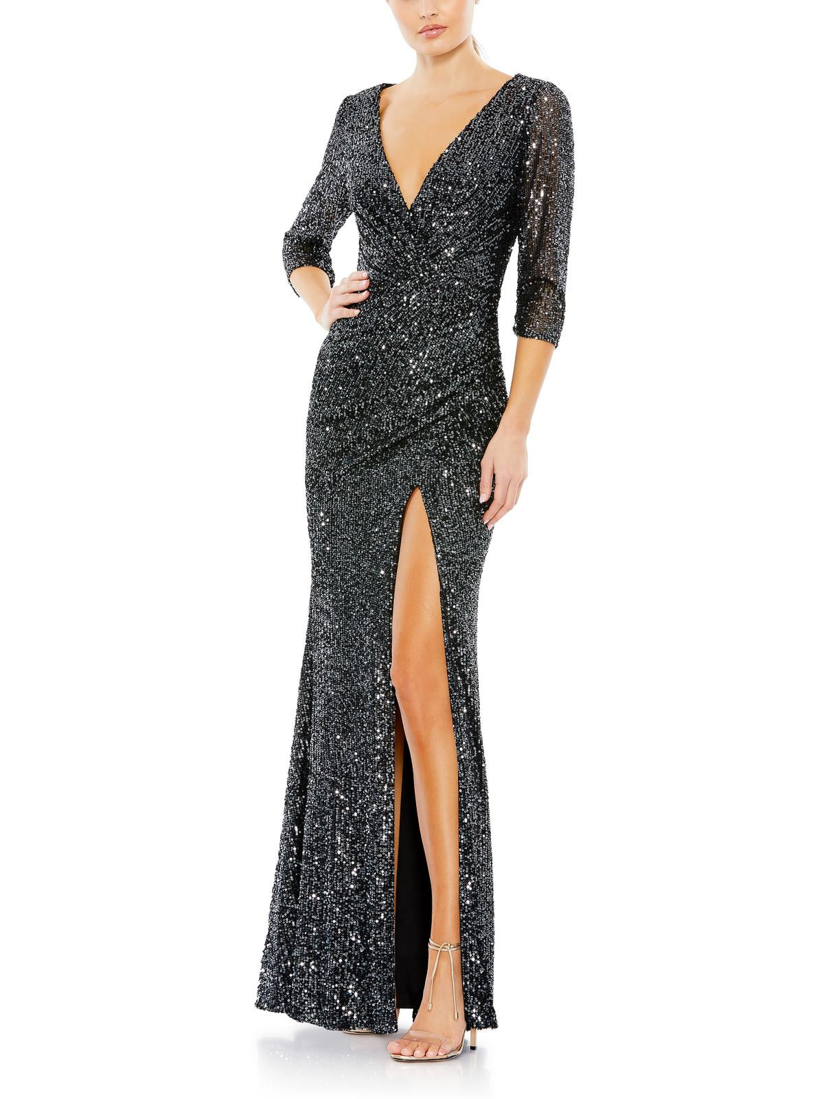 

Женское вечернее платье с глубоким вырезом и пайетками Ieena for Mac Duggal