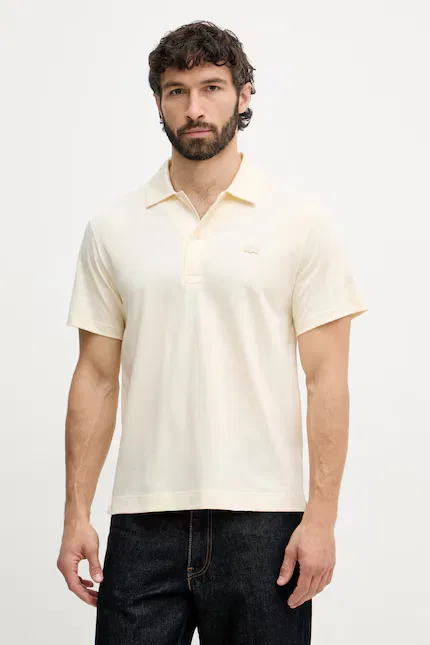 Поло Lacoste из хлопка, бежевый