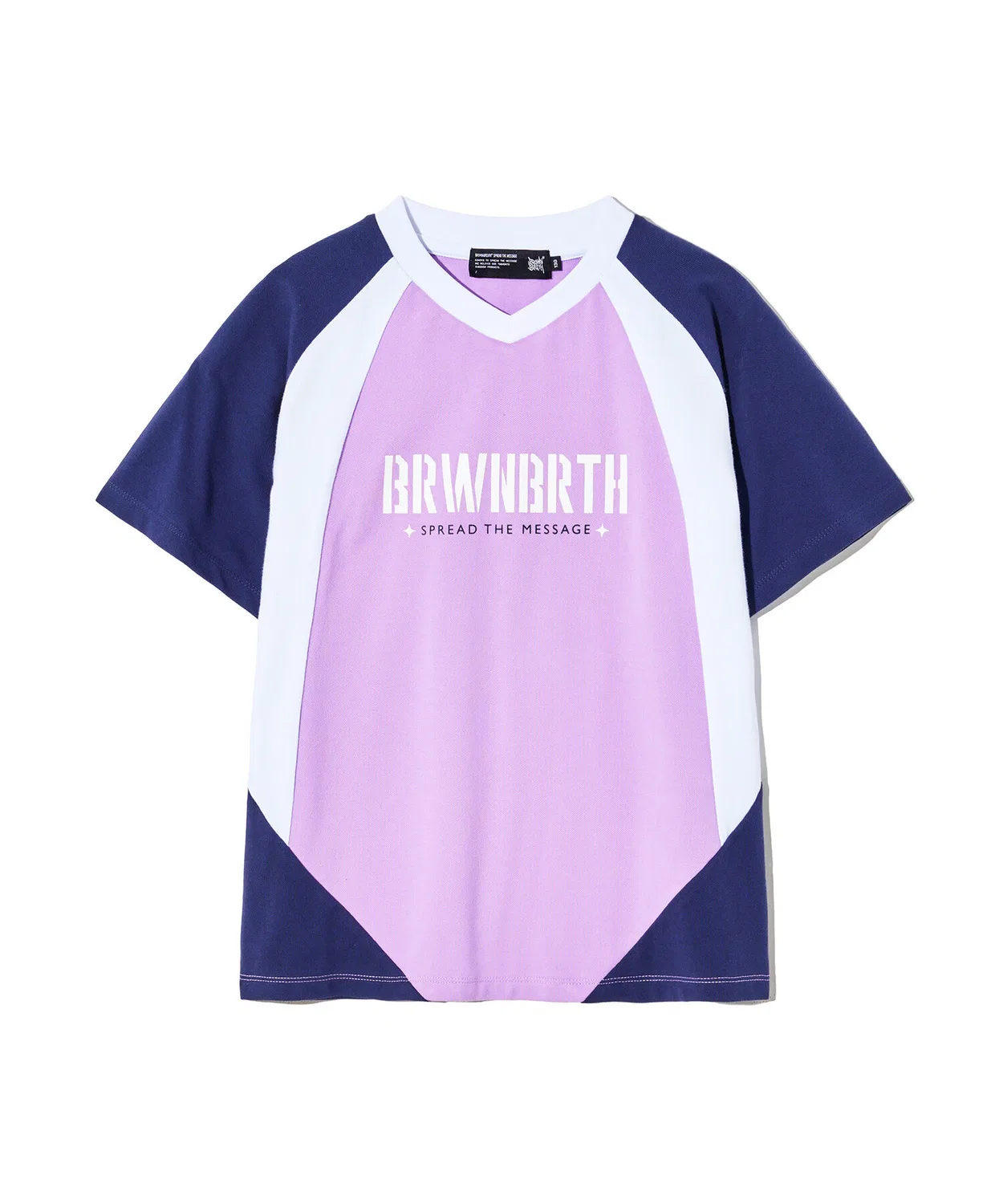 Детская футболка с блочным принтом, фиолетовая, от Brownbreath Kids — фото 2