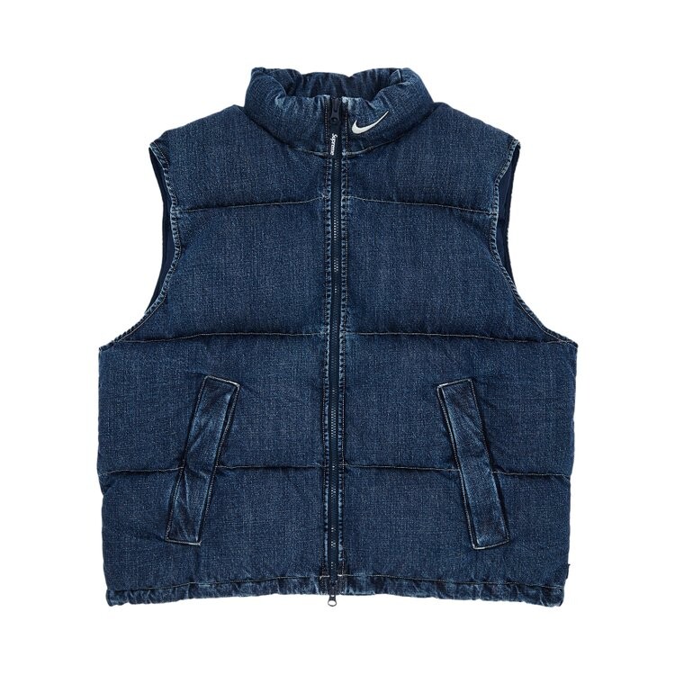 

Жилет Supreme x Nike Denim Puffer Vest, синий