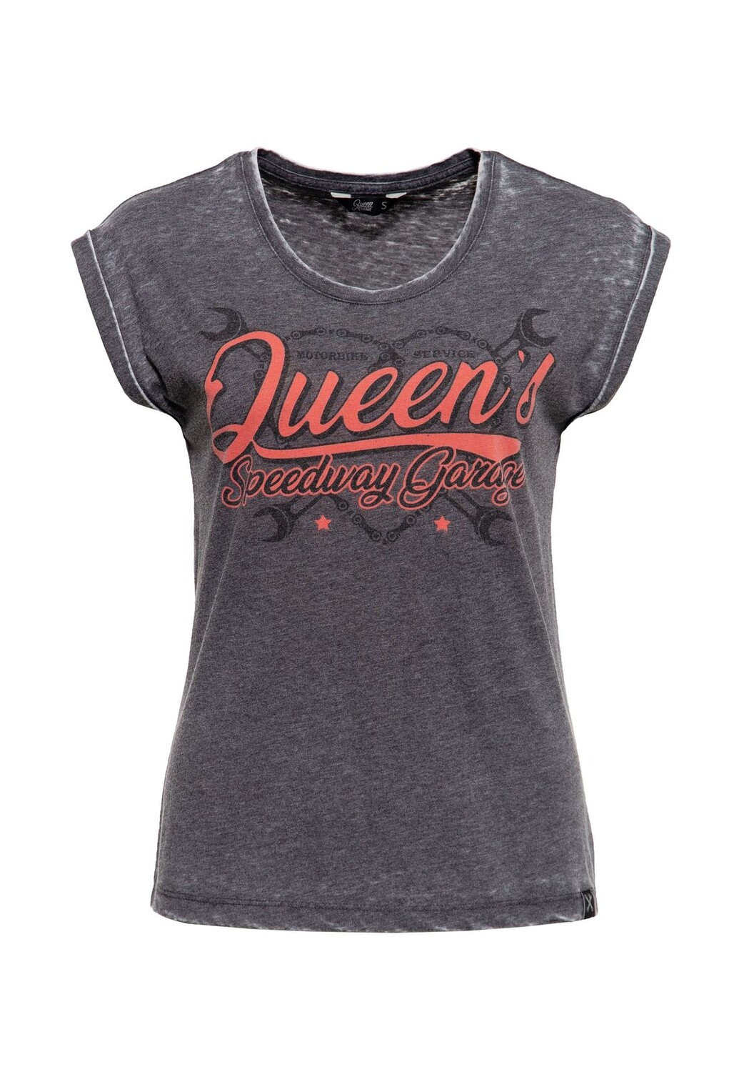 

Футболка с закатанными рукавами Queen's Speedway Garage Queen Kerosin, антрацит