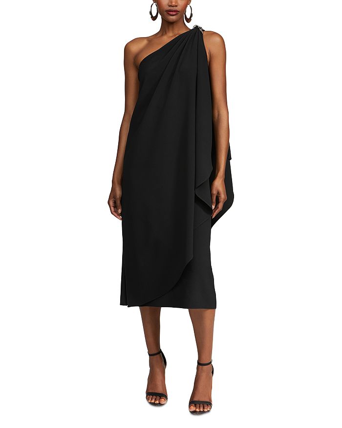 

Платье из крепа «Овен» HALSTON, черный