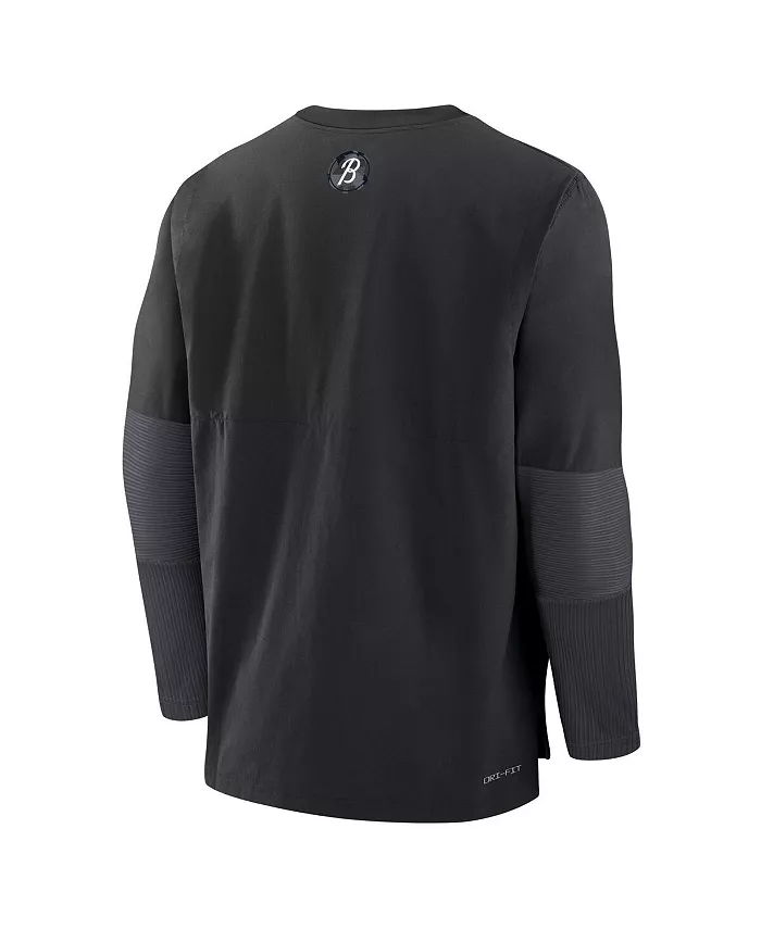 Мужская черная футболка Baltimore Orioles Authentic Collection City Connect с длинным рукавом, облегченная, из трикотажа Performance Tri-Blend Nike — фото 3