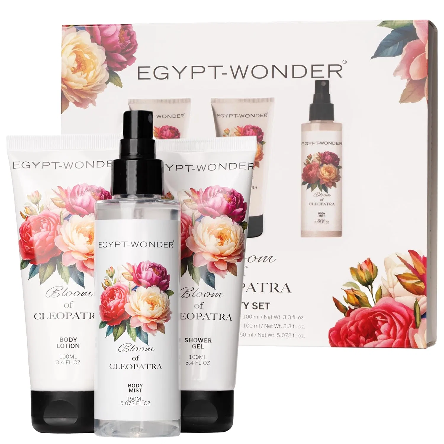 Подарочный набор EGYPT-WONDER Bloom of Cleopatra Beauty Set с ароматом розы Egypt-Wonder
