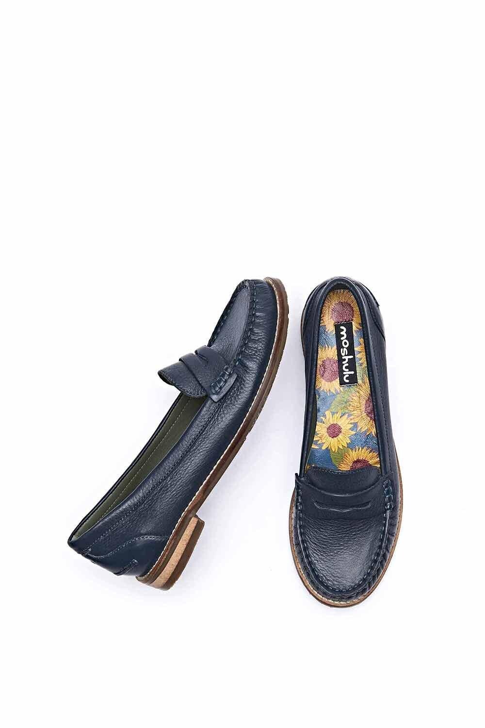 Кожаные пенни-лоферы Petrel Leather Moshulu, синий