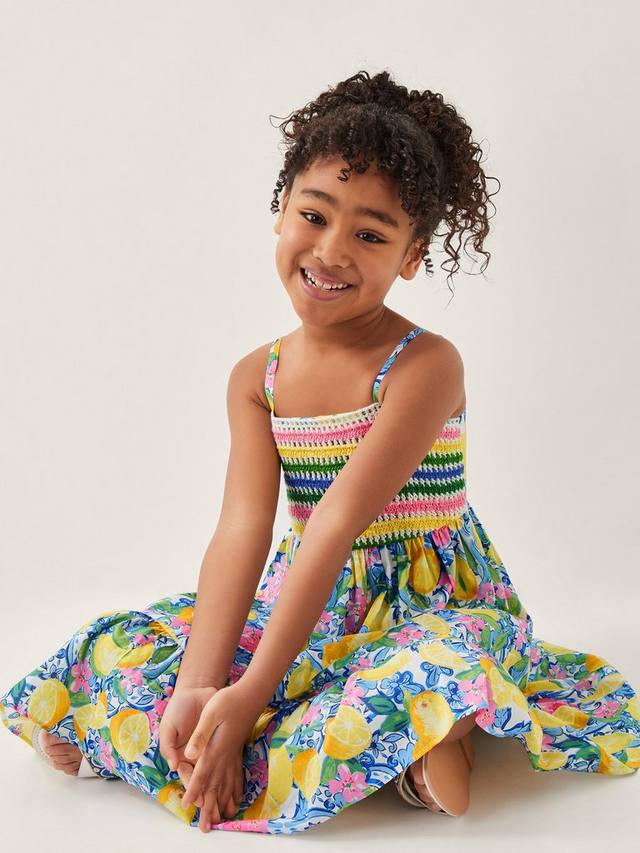 

Детское хлопковое платье с принтом Amalfi Lemon Monsoon, Yellow