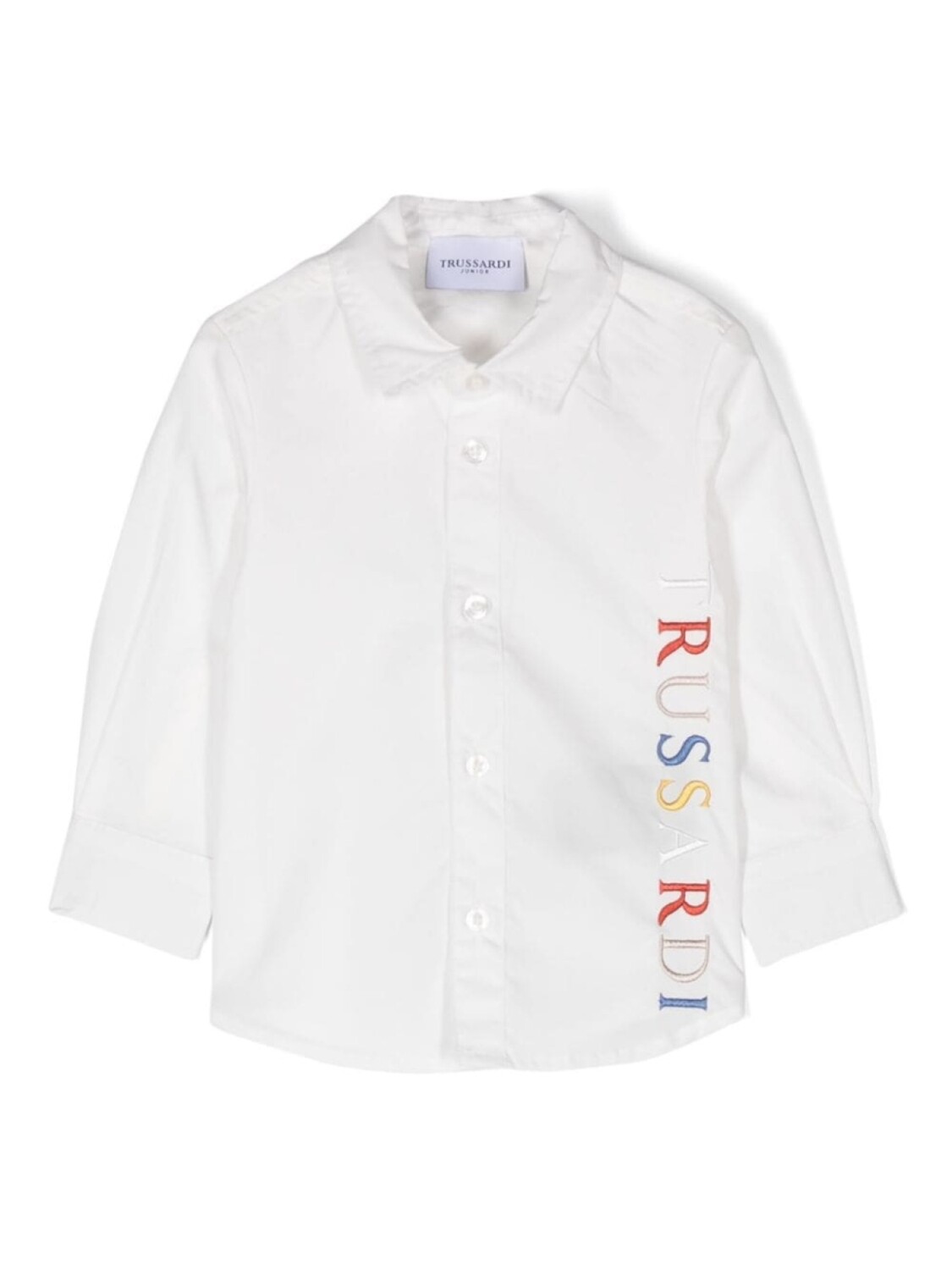 

TRUSSARDI JUNIOR рубашка с вышитым логотипом, белый