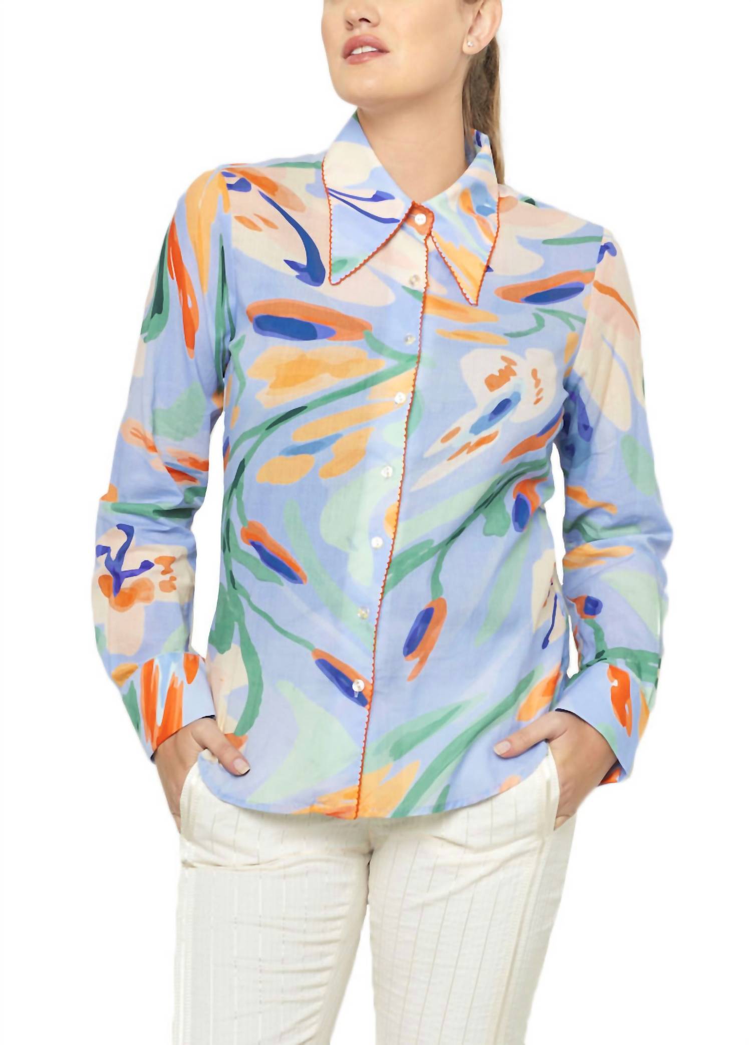 

Блузка Carmela Jaleo Celeste в сине-многоцветном De Loreta