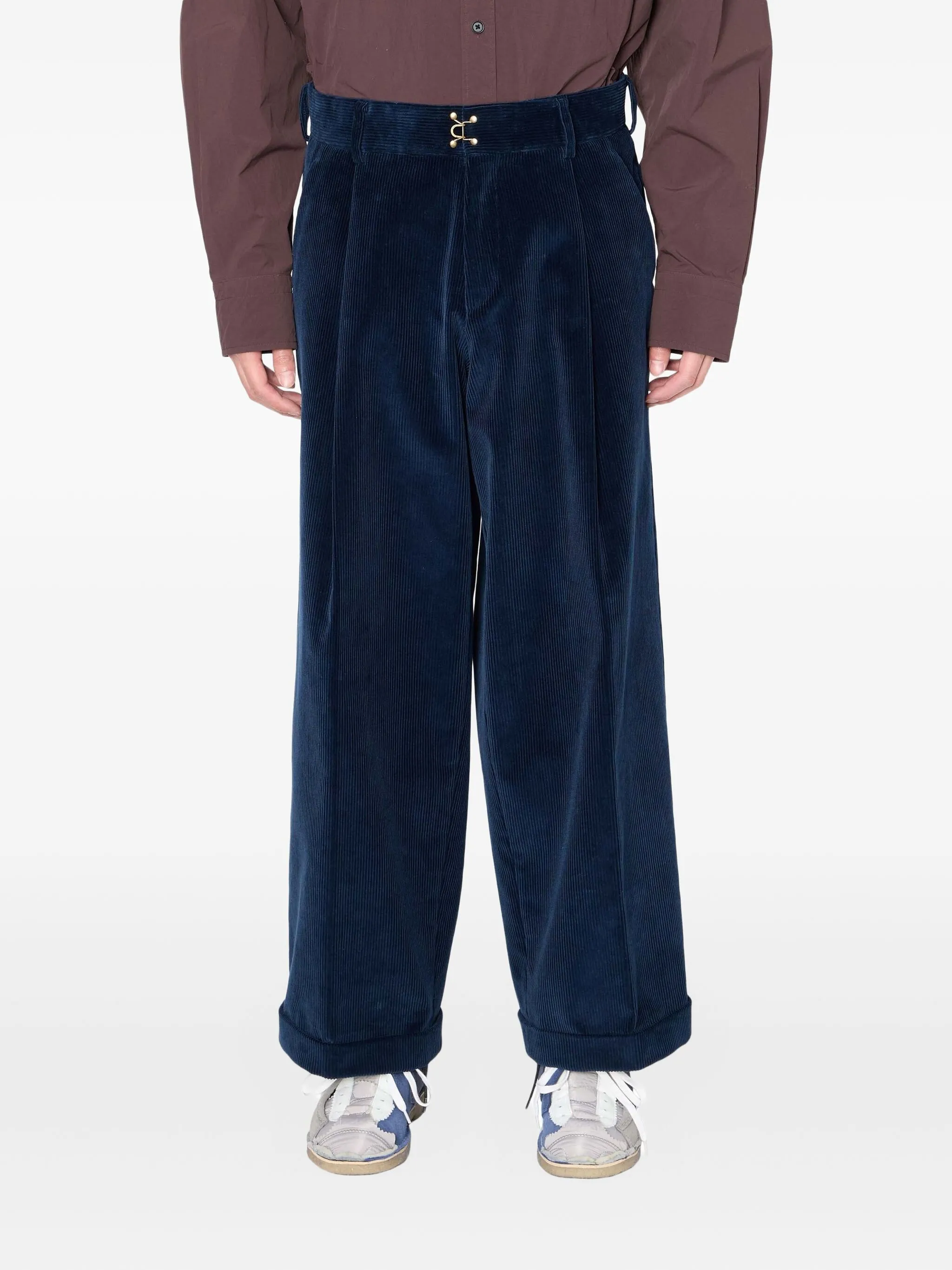 

Вельветовые брюки с крючками Kolor, синий