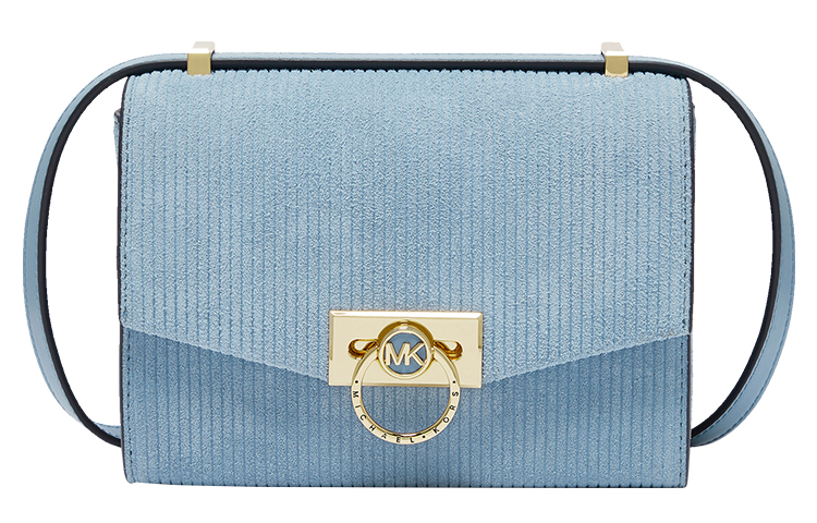 

Кожаная плечевая сумка через плечо ультрамаленькая женская светло-голубая MICHAEL KORS