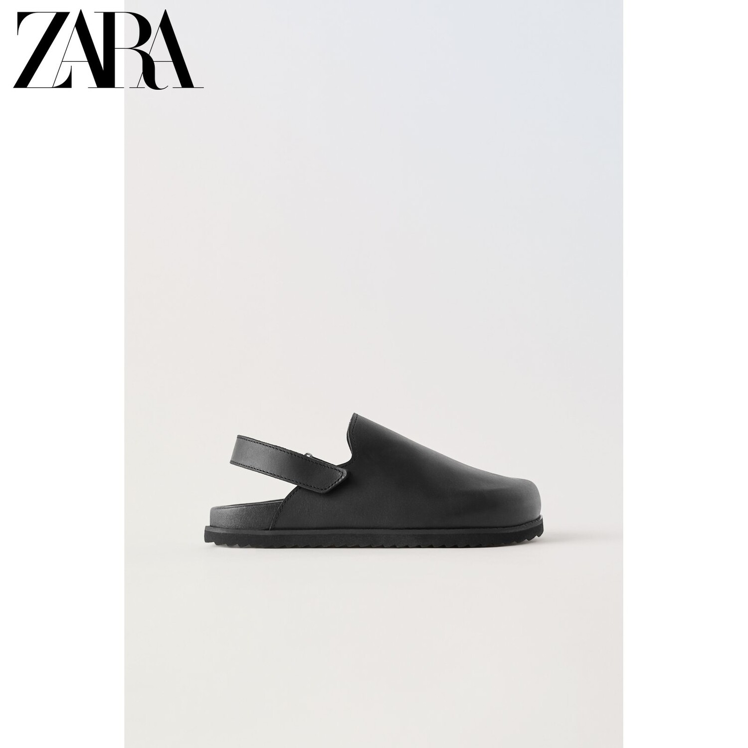 

Слипоны кожаные детские Zara на толстой подошве, черный