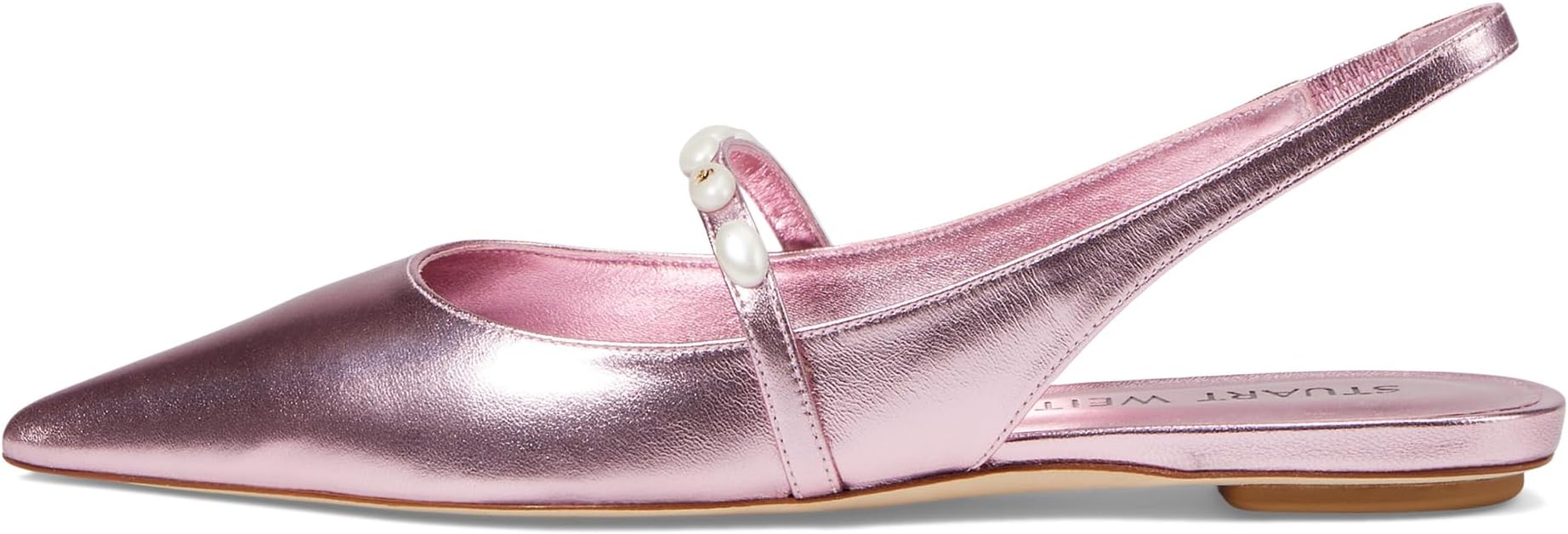 Балетки Stuart Weitzman Emlia Pearlita Slingback Flat, цвет Cotton Candy — фото 4