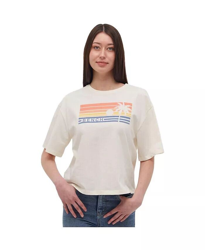 

Женская футболка с рисунком Sunset Bray Bench DNA, белый