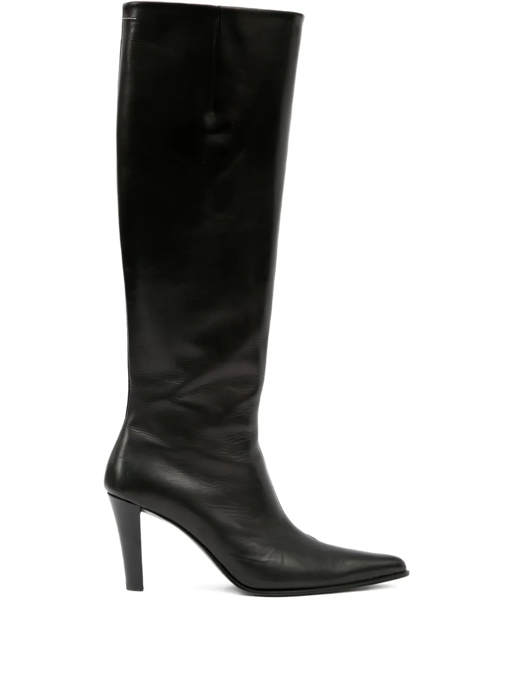 Кожаные сапоги MM6 Maison Margiela, черный