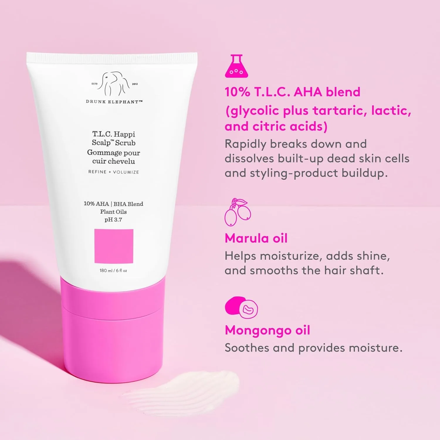 Drunk Elephant T.L.C. Happi Scalp Scrub, 180 мл, без сульфатов, клинически чистый, без жестокости — фото 4