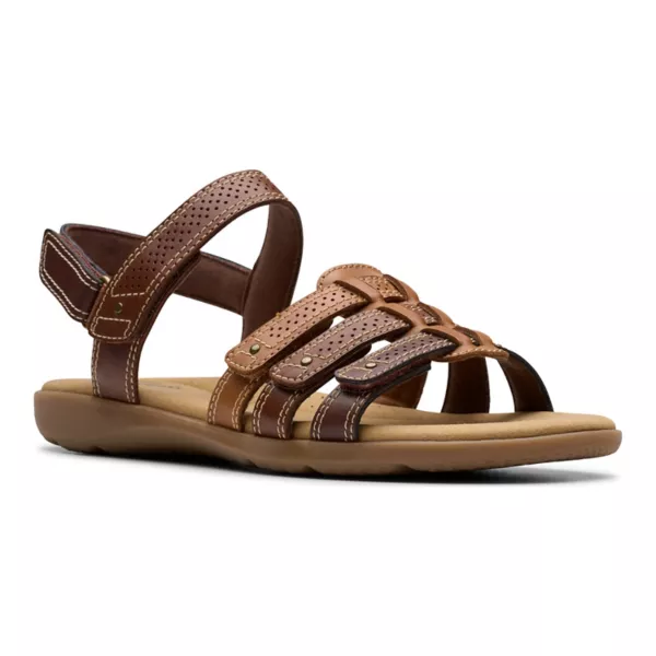 Женские сандалии Elizabelle Kay на плоской подошве Clarks, цвет brown multi leather