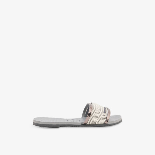 Сандалии из резины с тисненым логотипом You trancoso Havaianas, серый